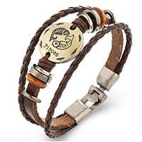 unsex vintage pisces weave leather bracelet jewelry for daily 1 pc