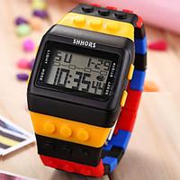 Unisex Digital LCD Colorful Block Brick Style Wristwatch Wrist Watch Cool Watch Unique Watch Fashion Watch