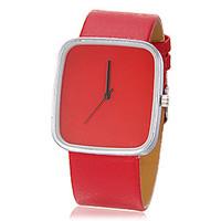 Unisex Simple Rectangle Dial PU Band Quartz Analog Wrist Watch (Assorted Colors) Cool Watches Unique Watches