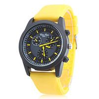 Unisex\'s Silicone Analog Quartz Wrist Watch (Yellow) Cool Watch Unique Watch