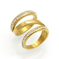 Unique Rock Punk Style 316L Stainless Steel CZ Arrow Female Ring Gold 3 Color Ring For Women