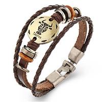 Unsex Vintage Taurus Weave Leather Bracelet Jewelry For Daily 1 pc