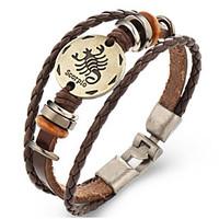 unsex vintage scorpio weave leather bracelet jewelry for daily 1 pc