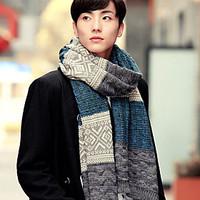 unisex wool blend scarf rectanglejacquard