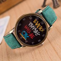 unisex circular quartz fashion wrist watch everything will be ok word  ...