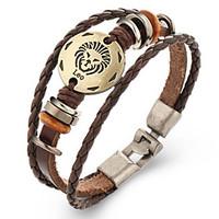 unsex vintage leo weave leather bracelet jewelry for daily 1 pc