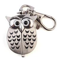 Unisex Lovely Owl Style Stainless Steel Case Analog Keychain Watch Cool Watches Unique Watches