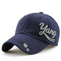 Unisex Women Men\'s Cotton Baseball/Peaked/Alpine Cap Sun Hat Casual Embroidery Outdoors Sports Summer Blue/Grey/Khaki/White