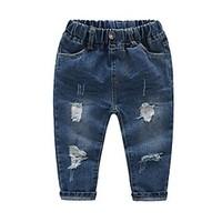 Unisex Casual/Daily Solid Jeans-Cotton Fall