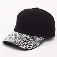 Unisex Korean Style Full Crystals Sport Outdoor Baseball Cap