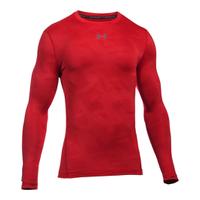 Under Armour Men\'s ColdGear Jacquard Crew Long Sleeve Shirt - Red/Graphite - XL