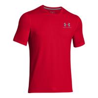 Under Armour Men\'s Sport Style Left Chest Logo T-Shirt - Red/Steel - L