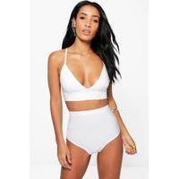 Una Triangle Bralet and Hot Pant Co-Ord - ivory
