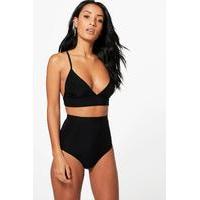 Una Triangle Bralet and Hot Pant Co-Ord - black