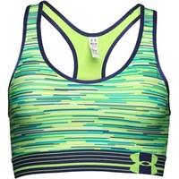 Under Armour Womens HeatGear Alpha Printed Sports Bra Top Apple Green