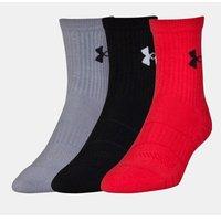 Under Armour Performance Mid Crew Socks - Red / Black / Grey