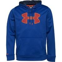 under armour mens coldgear storm armour fleece big logo hoody cobalt