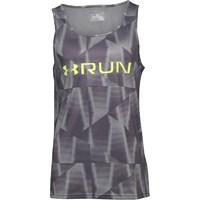 Under Armour Mens HeatGear Tech Printed Run Singlet Carbon