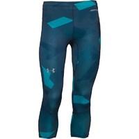 Under Armour Mens HeatGear Launch Printed Compression 3/4 Running Tights Academy/Fusion Blue