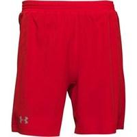Under Armour Mens HeatGear Launch 7 Inch 2 In 1 Shorts Rocket Red
