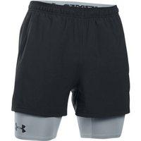 under armour mirage 2 in 1 training shorts mens black