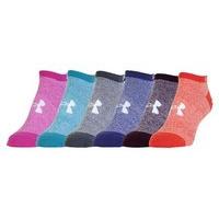 under armour solid no show sock 6 pack womens mulitcoloured socks