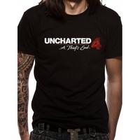 Uncharted 4 Logo Unisex XX-Large T-Shirt - Black