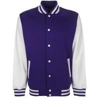 Unisex Varsity Jacket - Purple And White