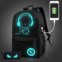 Unisex Backpack Polyester All Seasons Sports Casual Outdoor Weekend Bag Sequin Zipper Black