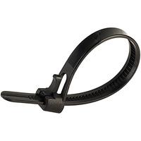 Unistrand 125mm Black Reuseable Cable Ties - pack of 100