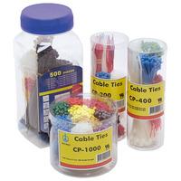 Unistrand Canister Packed Cable Ties - Pack of 500 assorted colour...