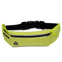 Unisex Waist Bag Nylon Fall Sports Casual Outdoor Baguette Zipper Black Fuchsia Green Pool