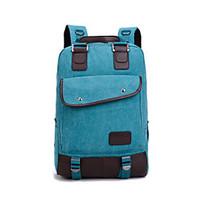 unisex backpack cowhide canvas cotton all seasons casual outdoor zippe ...