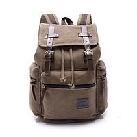 Unisex Backpack Canvas All Seasons Casual Outdoor Black Brown Army Green Blue