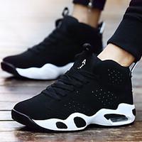 Unisex Athletic Shoes Spring Summer Fall Synthetic Outdoor Athletic Flat Heel Black Black/Red Black/White