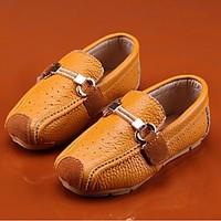 Unisex Loafers Slip-Ons Summer Comfort Leather Casual Flat Heel Brown White Walking