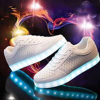 Unisex Running Shoes 2017 New Arrival LED Shoes LED light Luminous Shoes USB Charging Basket Fashion Casual Sneakers Black /White
