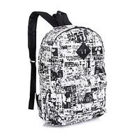 Unisex Backpack Canvas Polyester Cotton All Seasons Outdoor Zipper Black Blue