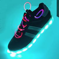 Unisex Athletic Shoes Spring Summer Fall Winter Comfort Novelty Light Up Shoes PU Outdoor Casual Athletic Flat Heel Lace-up LED Black