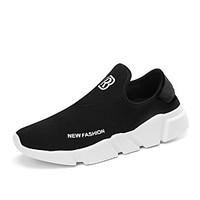 Unisex Athletic Shoes Comfort Tulle Summer Fall Office Career Athletic Casual Walking Flat Heel Black 3in-3 3/4in