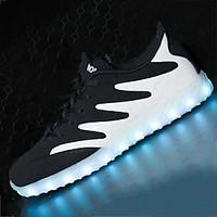 Unisex Sneakers Summer Fall Light Up Shoes Couple Shoes Fabric Leatherette Outdoor Casual Low Heel LED