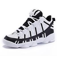 Unisex Athletic Shoes Spring / Fall Comfort Cowhide Casual Flat Heel Black / White Sneaker