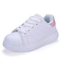 Unisex Flats Spring / Fall Round Toe PU Casual Flat Heel Others / Lace-up Pink / White / Black and White Others