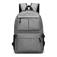 Unisex Backpack Canvas All Seasons Sports Casual Outdoor Shopping Weekend Bag Zipper Black Gray Purple Blue