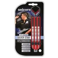 Unicorn Silverstar Gary Anderson 80% Tungsten Stainless Steel 27 Gram Dart - Set of 3