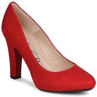 unisa red kid womens court shoes in red