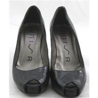Unisa, size 3.5/36 black patent effect peep toe shoes