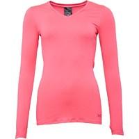 under armour womens coldgear evo infrared long sleeve v neck top pink