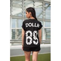 unisex back print 89 t shirt black