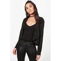 Una Waterfall Suedette Biker - black